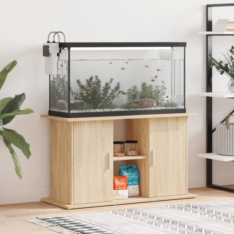 foto del prodotto supporto acquario 101x41x58 cm legno multistrato rovere sonoma