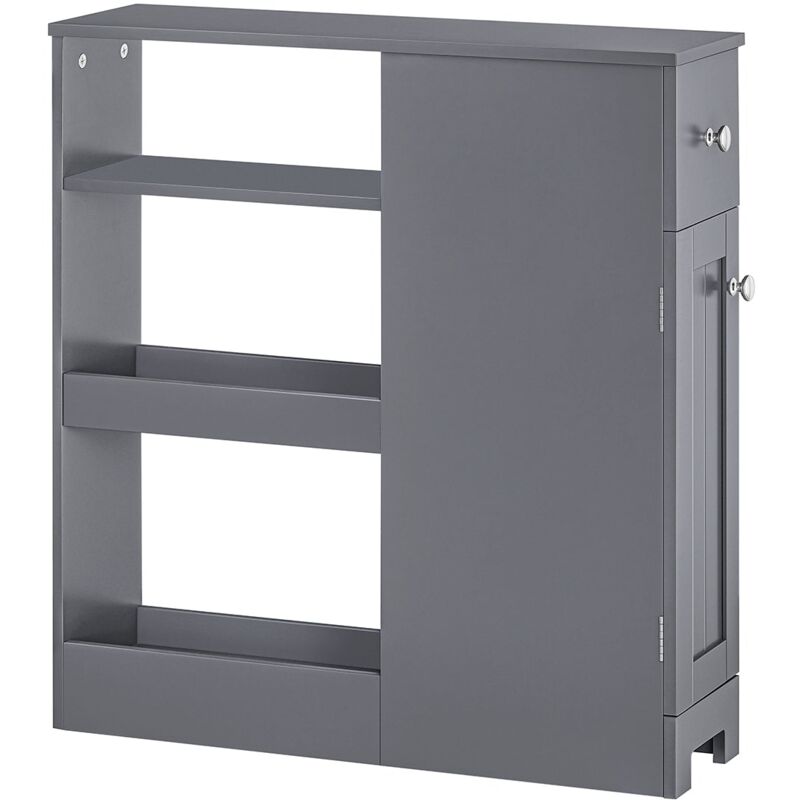 foto del prodotto carrellino salvaspazio mensola nicchia 20cm con ruote mensola cucina mobile porta carta grigio 20x65x70cm bzr106 dg sobuy
