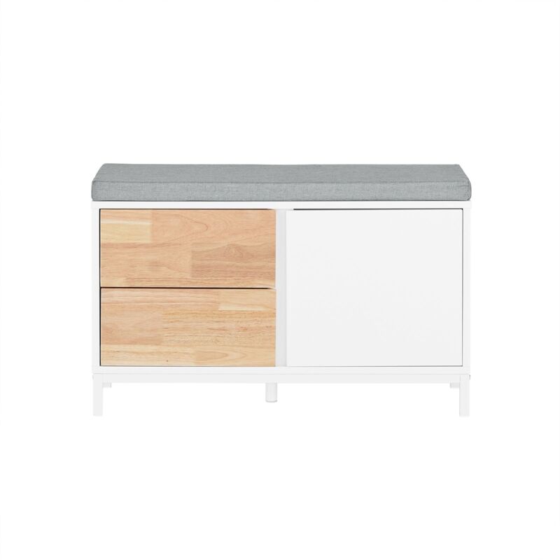 foto del prodotto mobile scarpiera panca ingresso panca con cuscino seduta cassapanca contenitore moderna bianco 30x80x51cm fsr167 wn sobuy