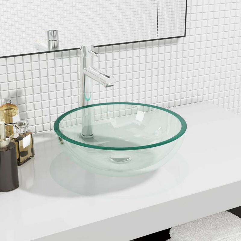 foto del prodotto furniture limited lavandino in vetro temperato 35x12 cm