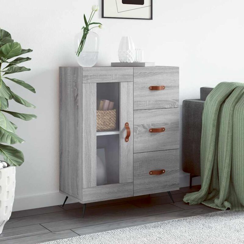 foto del prodotto vidaxl credenza grigio sonoma 69,5x34x90 cm in legno multistrato