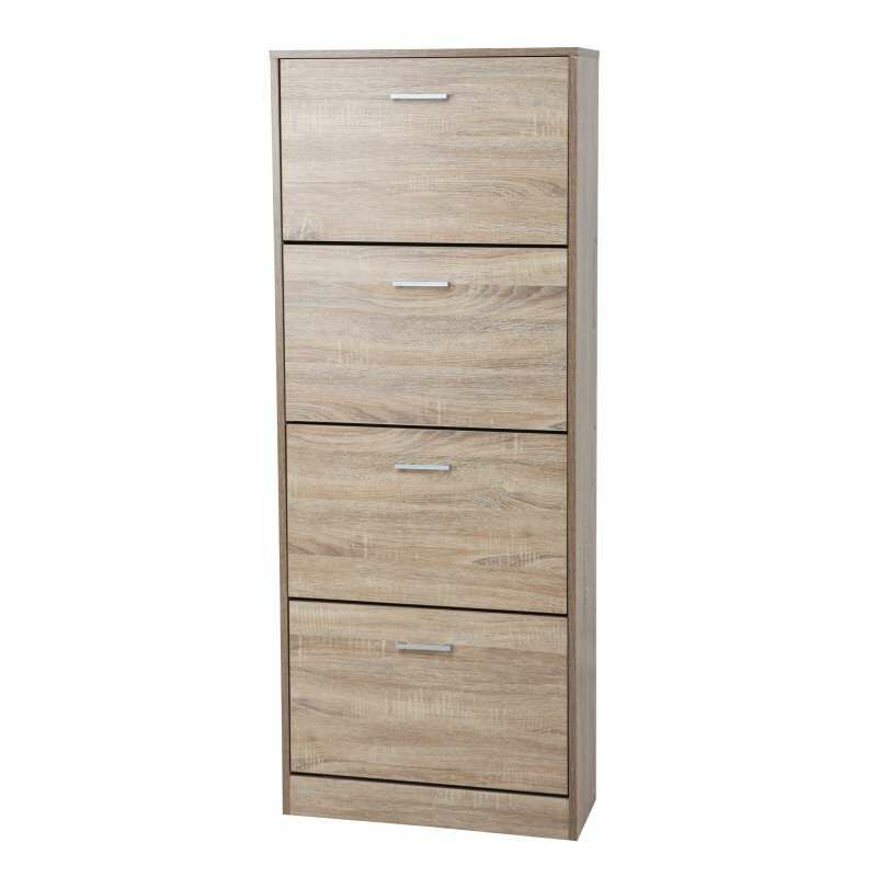foto del prodotto scarpiera nature 4 ribalte in legno naturale 60x24x152 cm