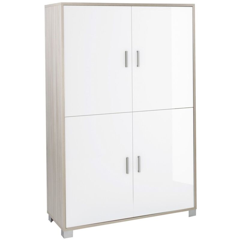 foto del prodotto mobile credenza 4 ante olmo bianco lucido buffet moderna dispensa sala soggiorno