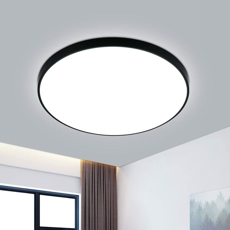 foto del prodotto plafoniera led bianco freddo 6000k rotondo 27cm plafoniera da bagno impermeabile ip54 per bagno camera da letto soggiorno cucina goeco