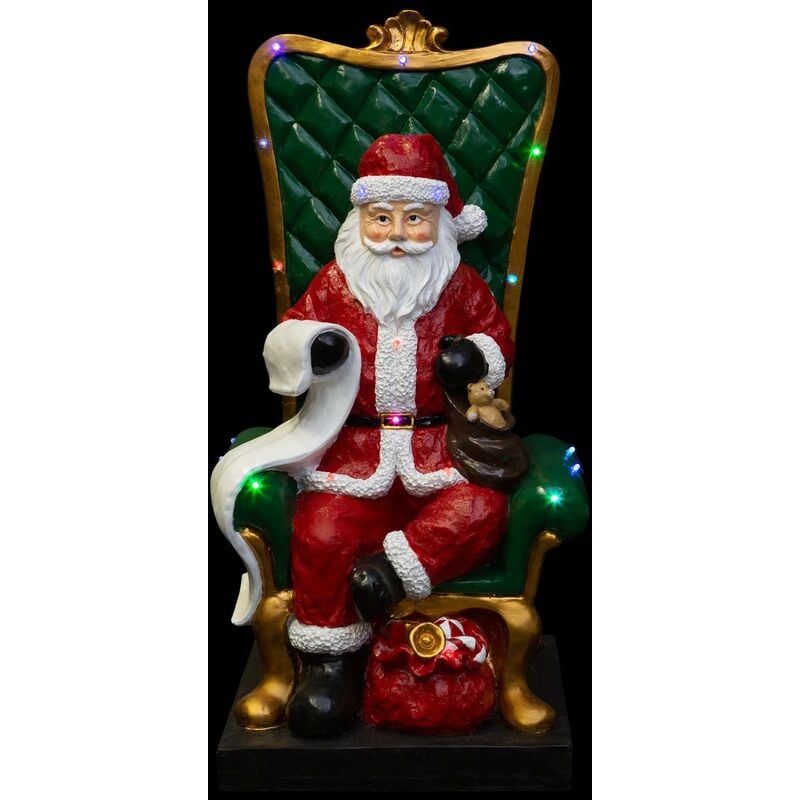 foto del prodotto resina led babbo natale seduta 100 cm 20 led feeric lights christmas