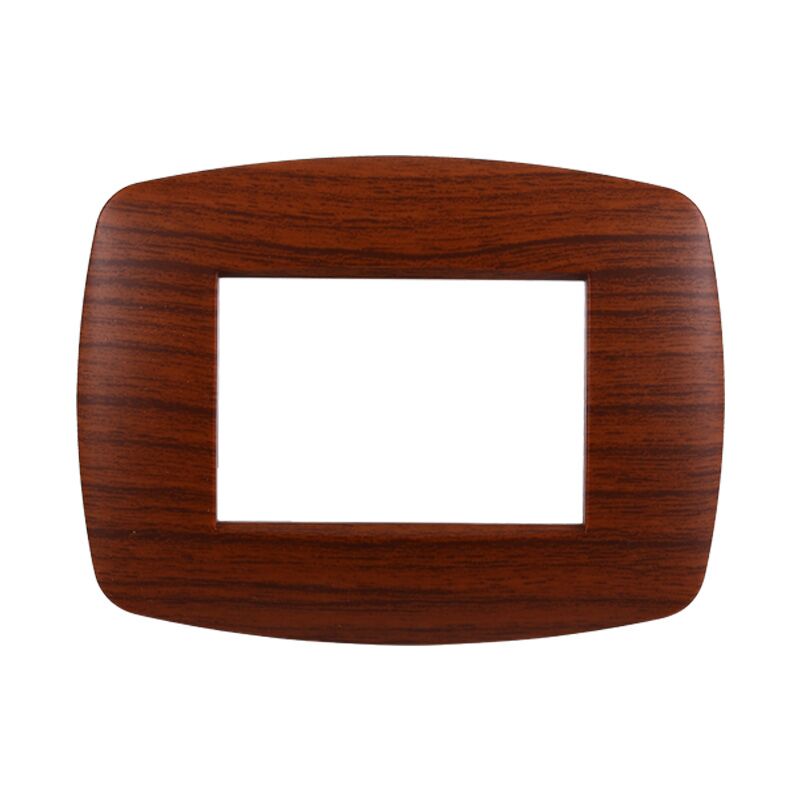 foto del prodotto placca slim serie space, 3 moduli, plastica, radica, compatibile con serie bticino living ettroit ln87303
