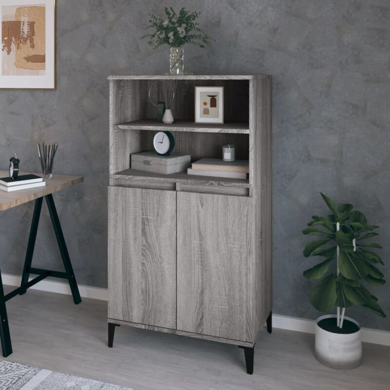 foto del prodotto vidaxl credenza grigio sonoma 60x36x110 cm in legno multistrato