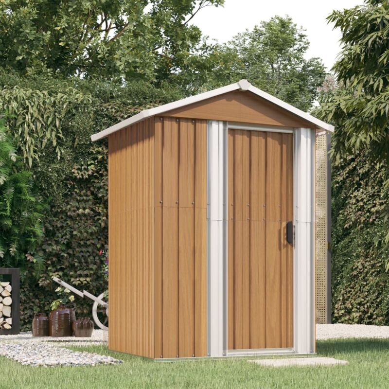 foto del prodotto vidaxl capanno da giardino marrone 126x97,5x177 cm acciaio zincato