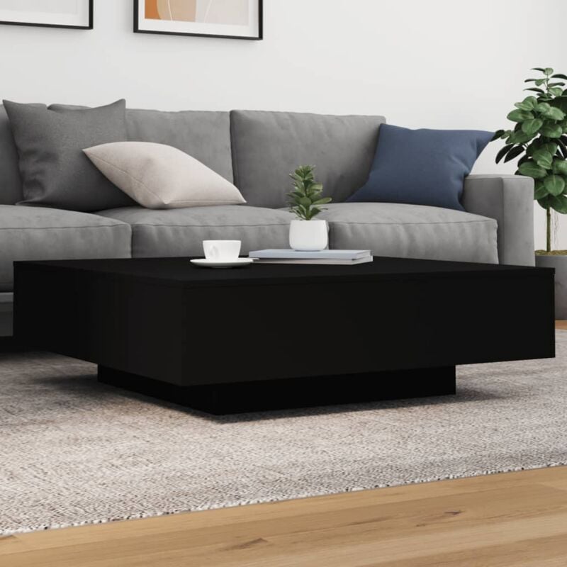 foto del prodotto vidaxl tavolino da soggiorno con luci led nero 100x100x31 cm