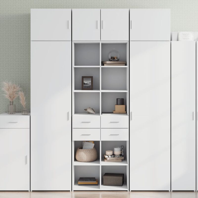 foto del prodotto vidaxl credenza bianca 70x42,5x185 cm in legno multistrato
