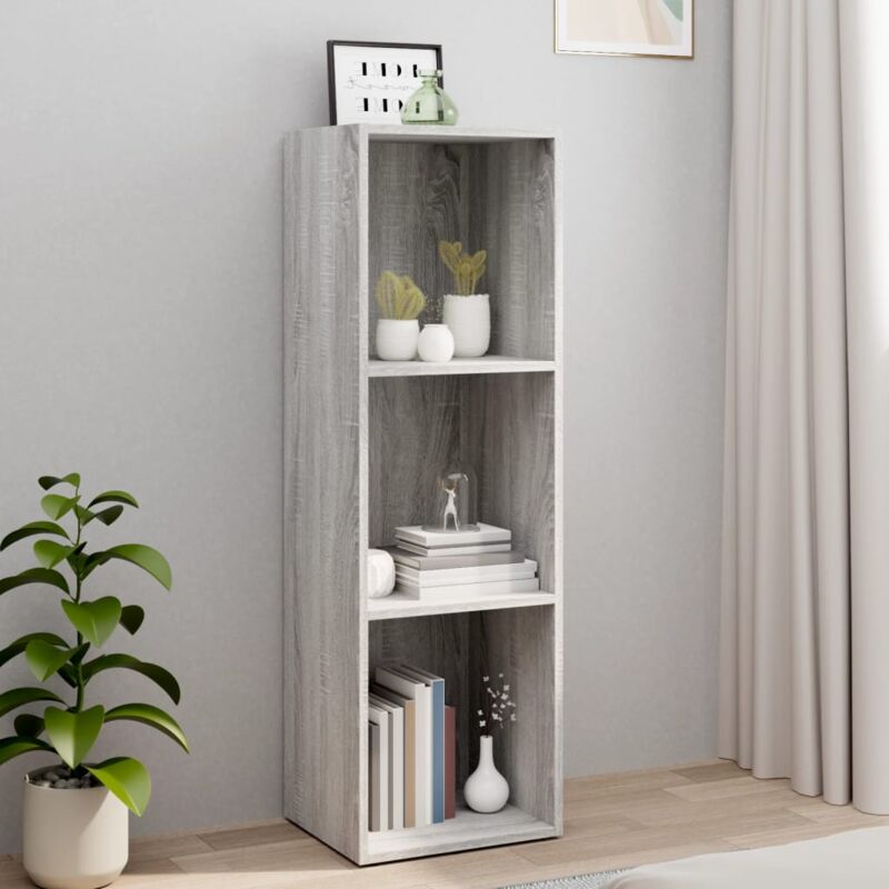 foto del prodotto libreria mobile tv grigio sonoma 36x30x114 cm legno multistrato