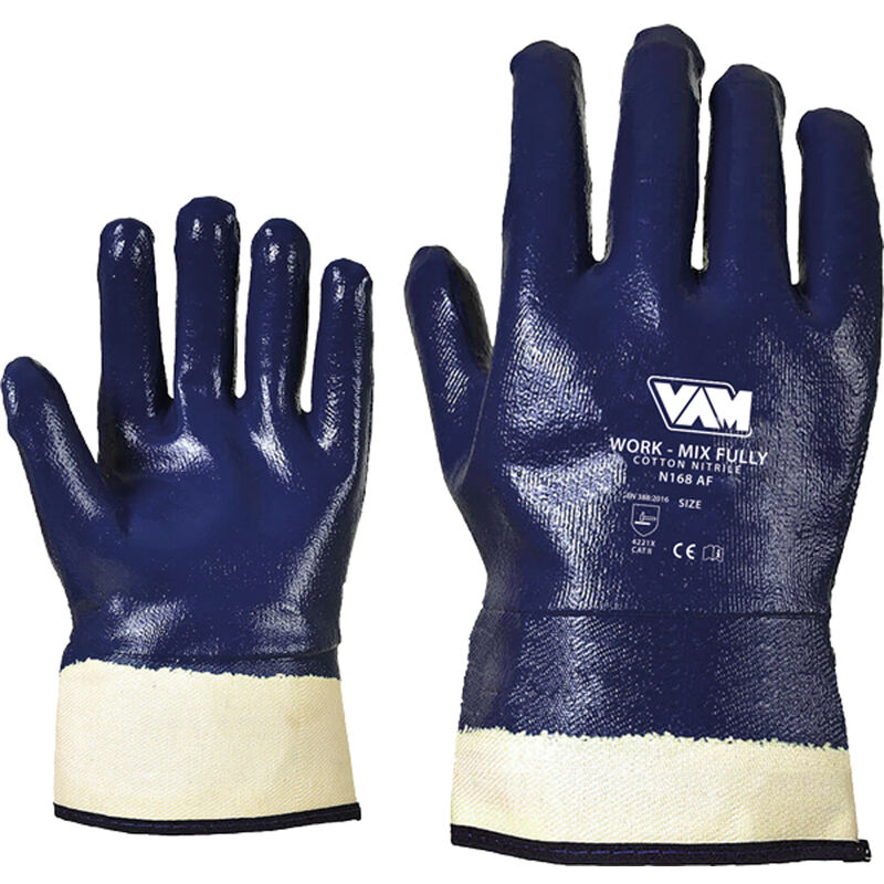 foto del prodotto guanti da lavoro work mix fully tela spalmato in nitrile 12 paia l xxl med, xxl