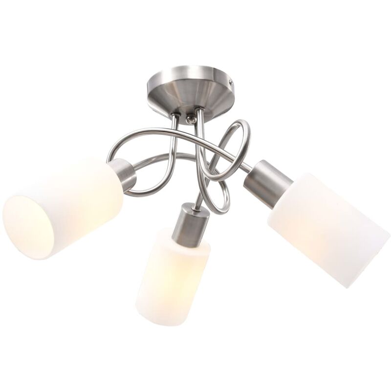 foto del prodotto prolenta premium furniture limited lampadario paralume in ceramica a cono bianco