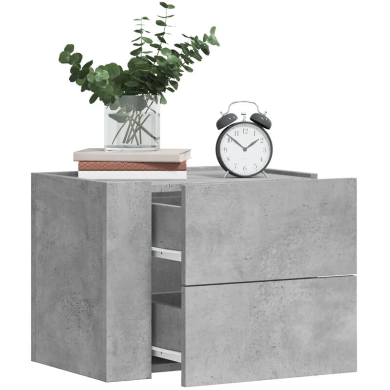 foto del prodotto vidaxl comodino a muro grigio cemento 45x30x35 cm