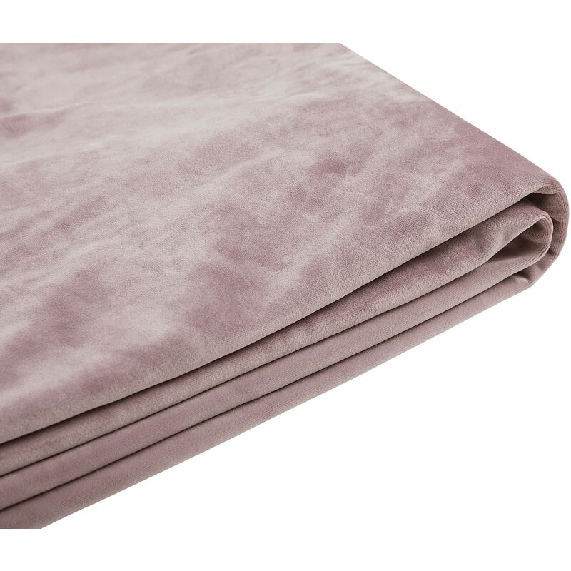 foto del prodotto beliani fodera per letto in velluto rosa rimovibile e lavabile 160 x 200 cm fitou