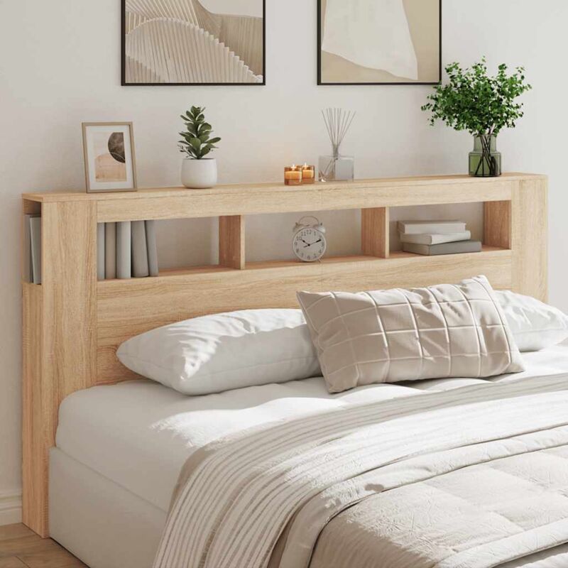 foto del prodotto furniture limited testiera led rovere sonoma 200x18,5x103,5 cm