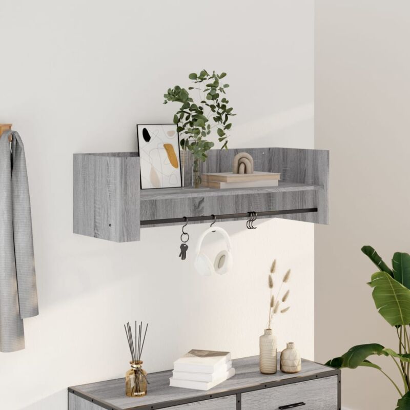 foto del prodotto vidaxl mensola a muro grigio sonoma 100x35x30,5 cm legno multistrato
