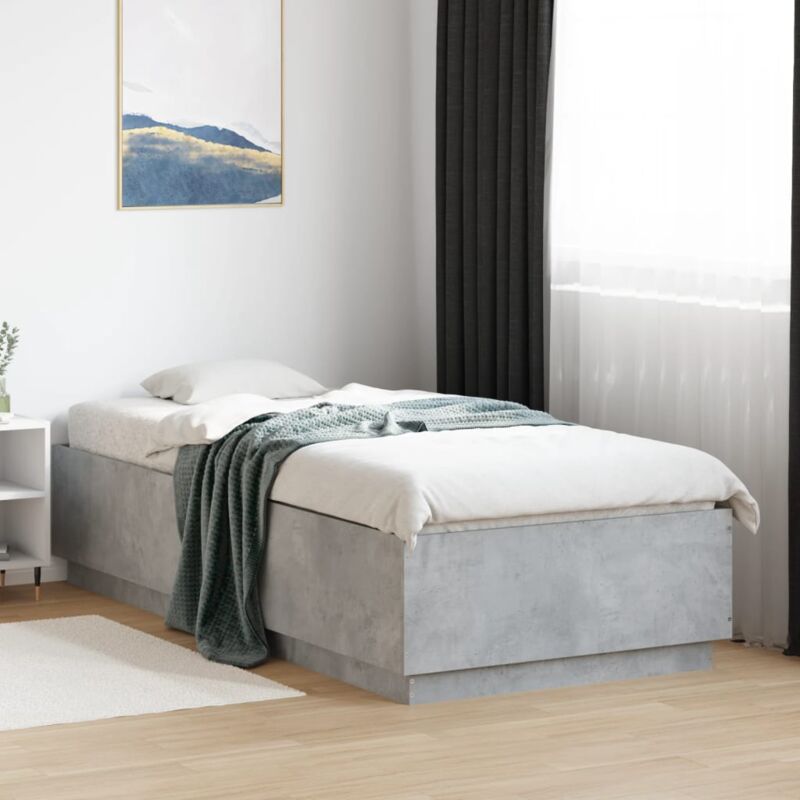 foto del prodotto vidaxl giroletto luci led grigio cemento 90x200cm in legno multistrato