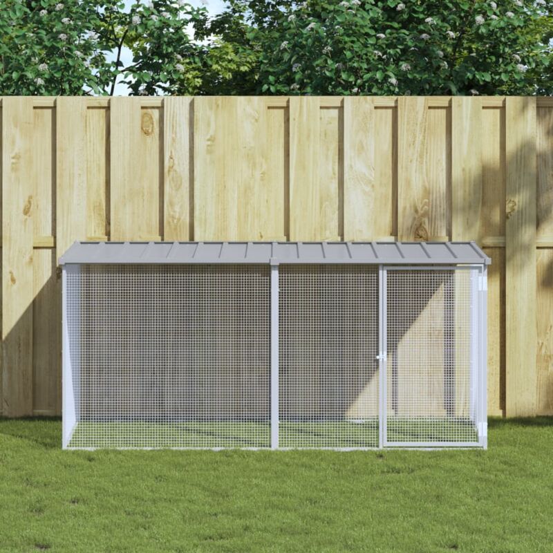 foto del prodotto vidaxl gabbia polli tetto grigio chiaro 203x98x90 cm acciaio zincato