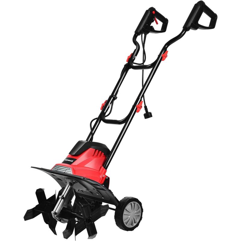 foto del prodotto zappatrice elettrica dissodatore coltivatore per giardino, motozappa 230v, rosso nero 1200w, 36cm costway