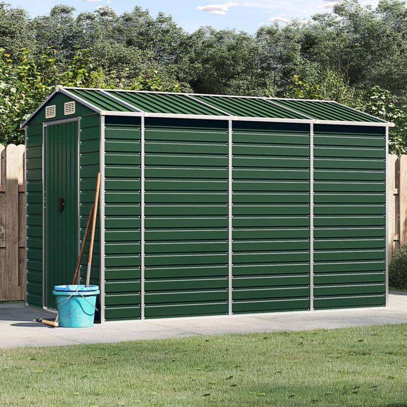foto del prodotto vidaxl capanno da giardino verde 191x300x198 cm in acciaio zincato