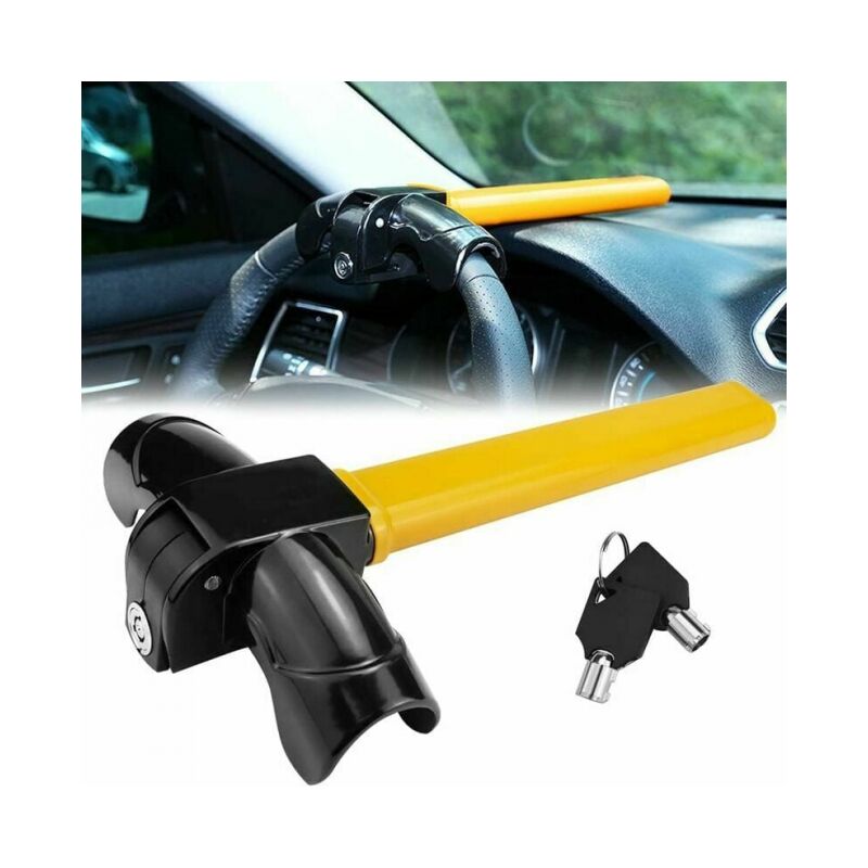 foto del prodotto blocca volante antifurto per auto, che garantisce sicurezza e bloccaggio del volante, universale e facile da usare.
