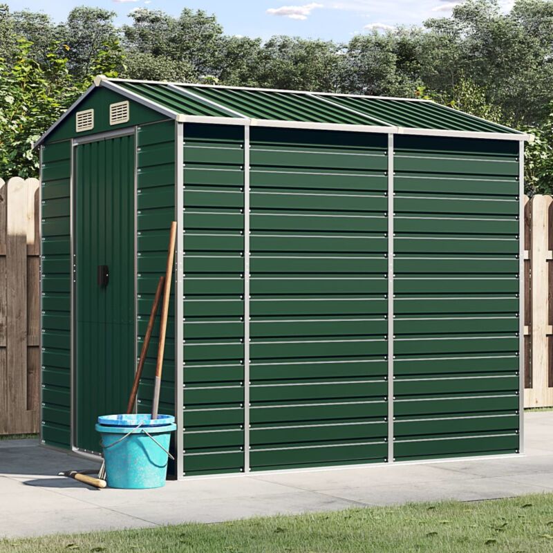 foto del prodotto vidaxl capanno da giardino verde 191x215x198 cm in acciaio zincato