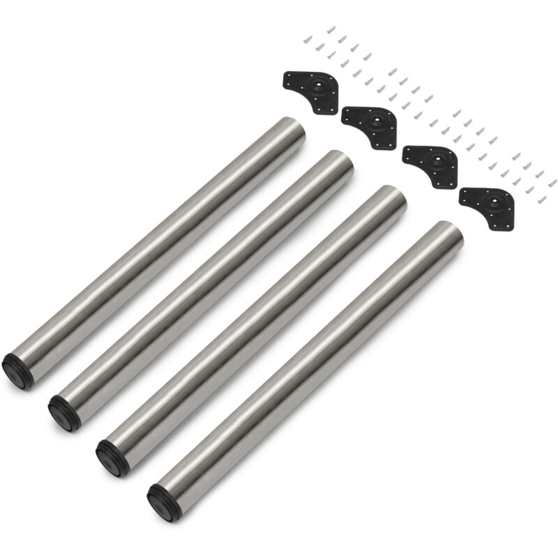 foto del prodotto lotto di 4 gambe per tavolo, diametro 60mm, h 710mm, acciaio, nichel satinado emuca