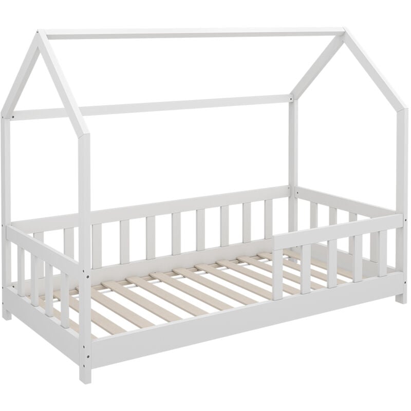 foto del prodotto letto montessori bambini michelle, bianco, 80x160 cm con protezione anticaduta, vitalispa