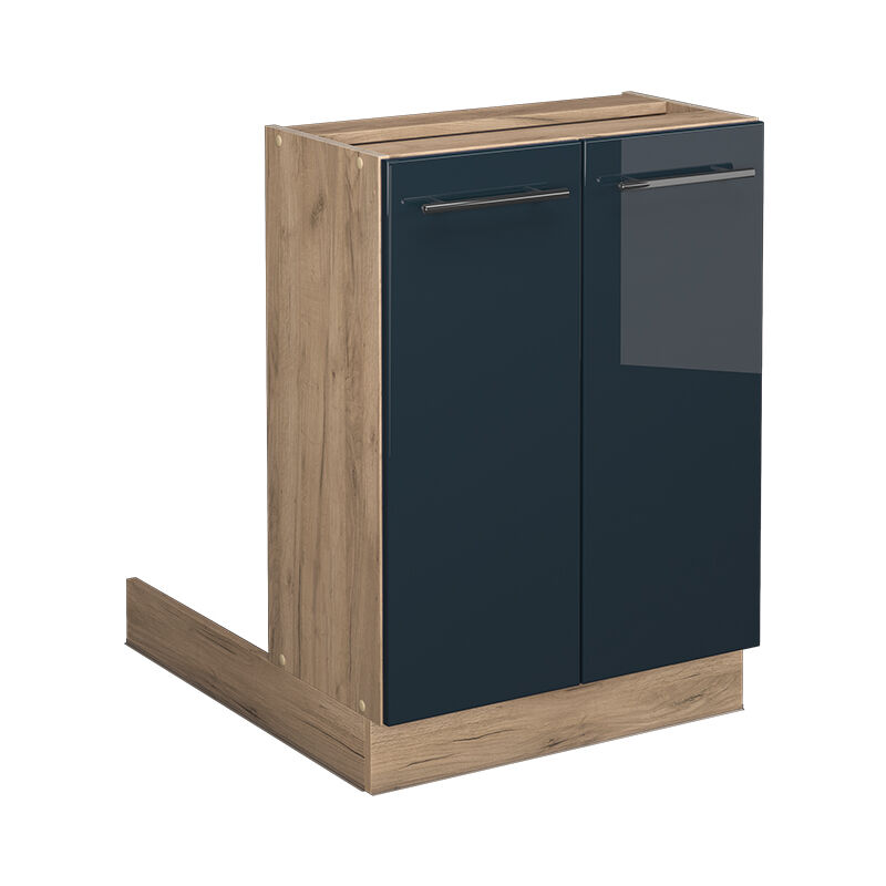 foto del prodotto isola cucina fame line, blu scuro lucido, 60 cm senza piano di lavoro vicco