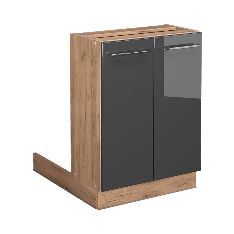 foto del prodotto isola cucina fame line, antracite lucido, 60 cm senza piano di lavoro vicco