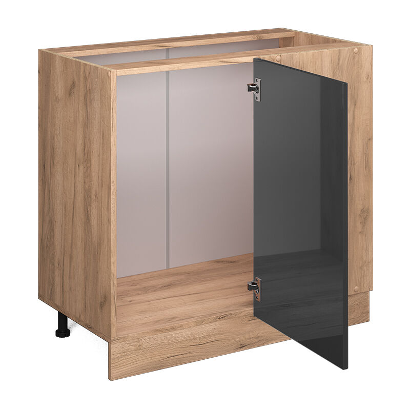 foto del prodotto mobile ad angolo cucina r line, antracite lucido, 86 cm senza piano di lavoro vicco