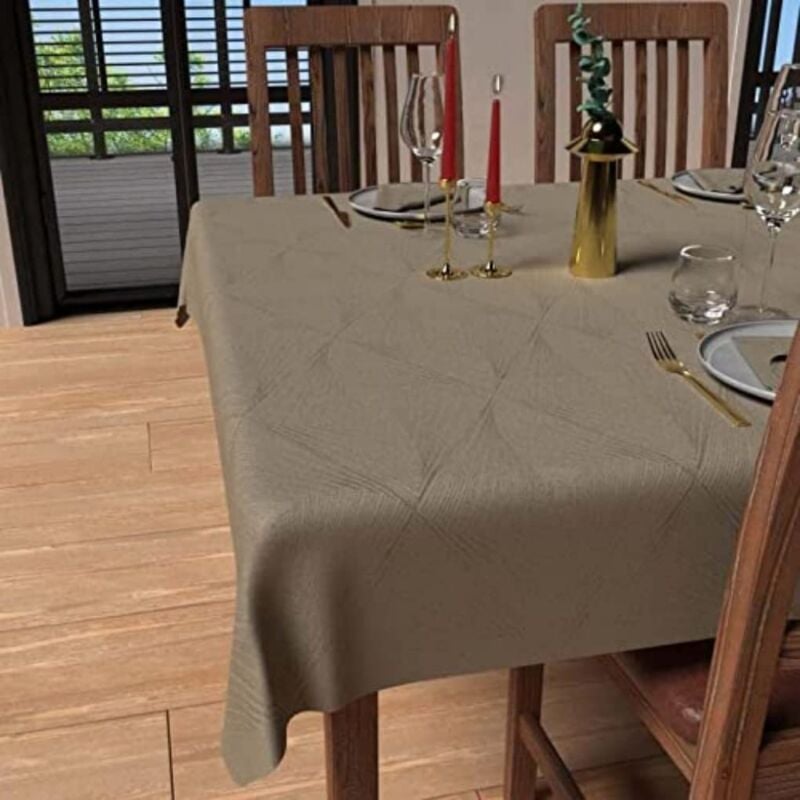 foto del prodotto soleil d ocre luxury tovaglia anti macchia, beige champagne , 150 x 250 cm