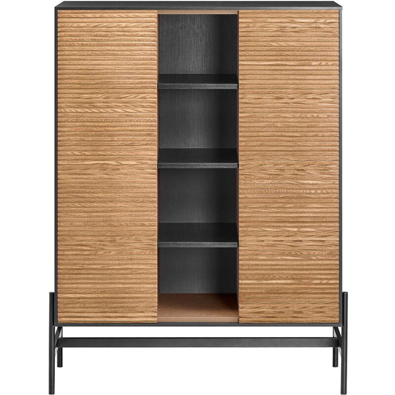 foto del prodotto credenza decorativa consolle laterale stretta nero 92x40x119cm hfsb04 sch sobuy