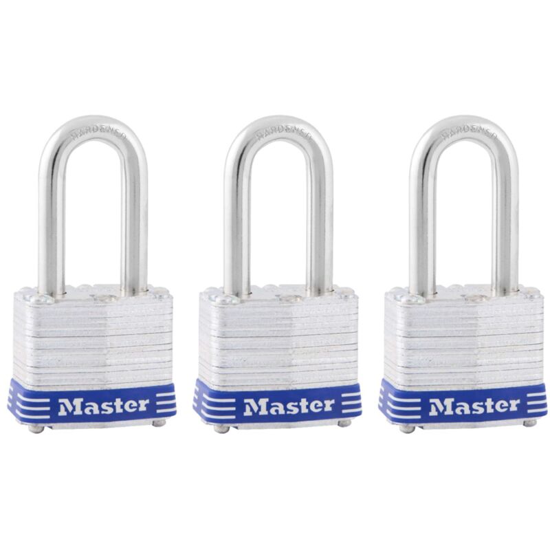 immagine 0 del prodotto master lock 3trilf lucchetto laminato, argento, confezione da 3