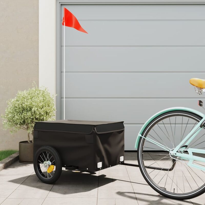 foto del prodotto vidaxl furniture limited rimorchio da bici nero 30 kg in ferro