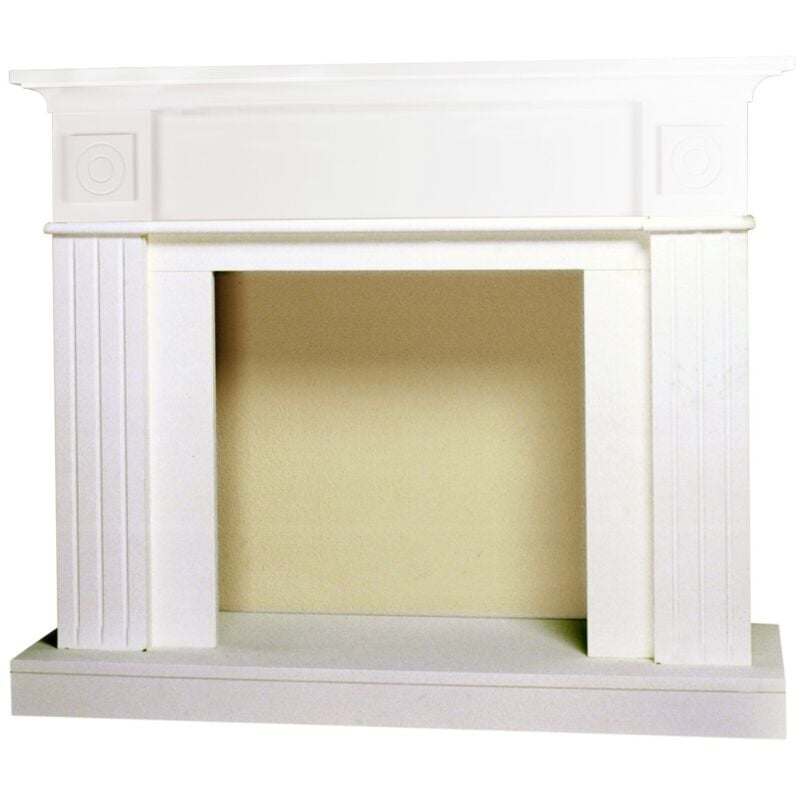 foto del prodotto classic fire da vinci cappotto camino, legno, bianco, 110 x 96 x 36 cm