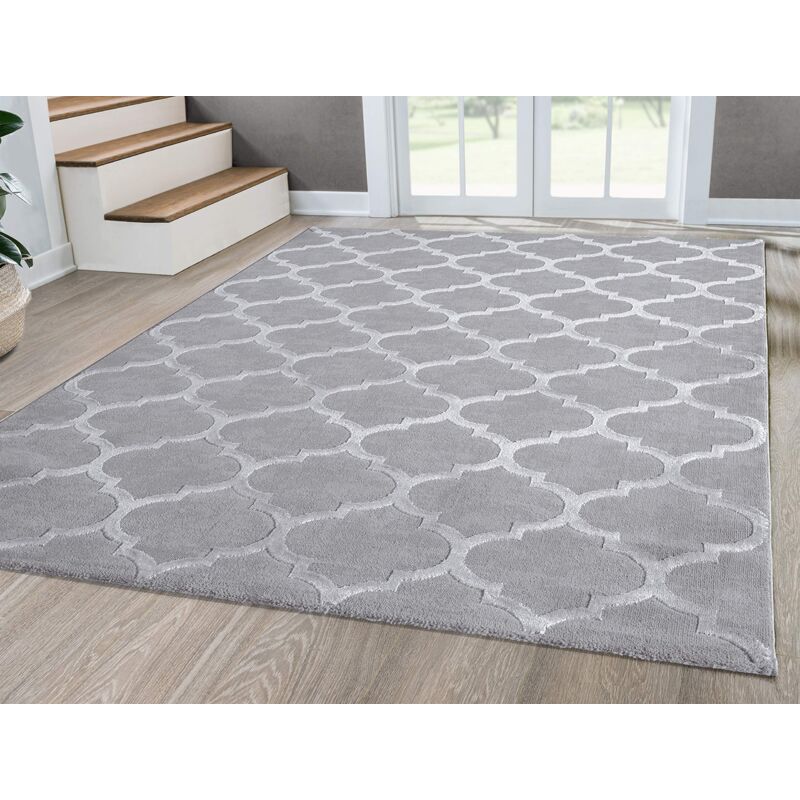 foto del prodotto mia s teppiche anna tappeto moderno per soggiorno, a pelo corto, 12 mm, poliestere, grigio, 080x150 cm