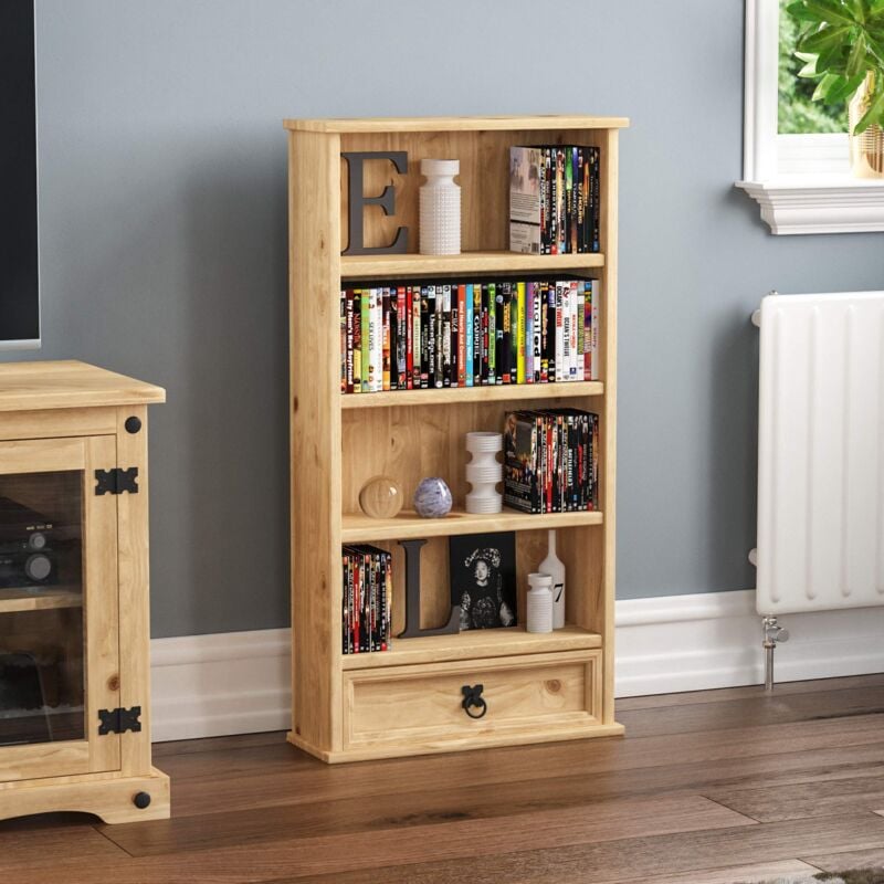 foto del prodotto corona libreria con 1 cassetto, porta cd dvd home discount