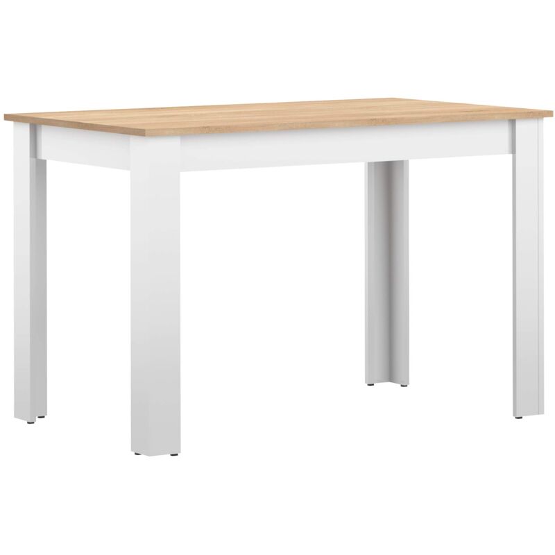 foto del prodotto symbiosis nice, tavolo da pranzo, bianco e rovere naturale 110x70x73,1 cm