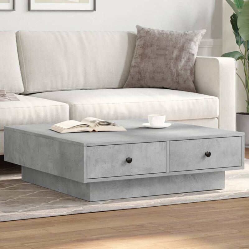 foto del prodotto vidaxl tavolino da salotto grigio cemento 90x90x28cm legno multistrato