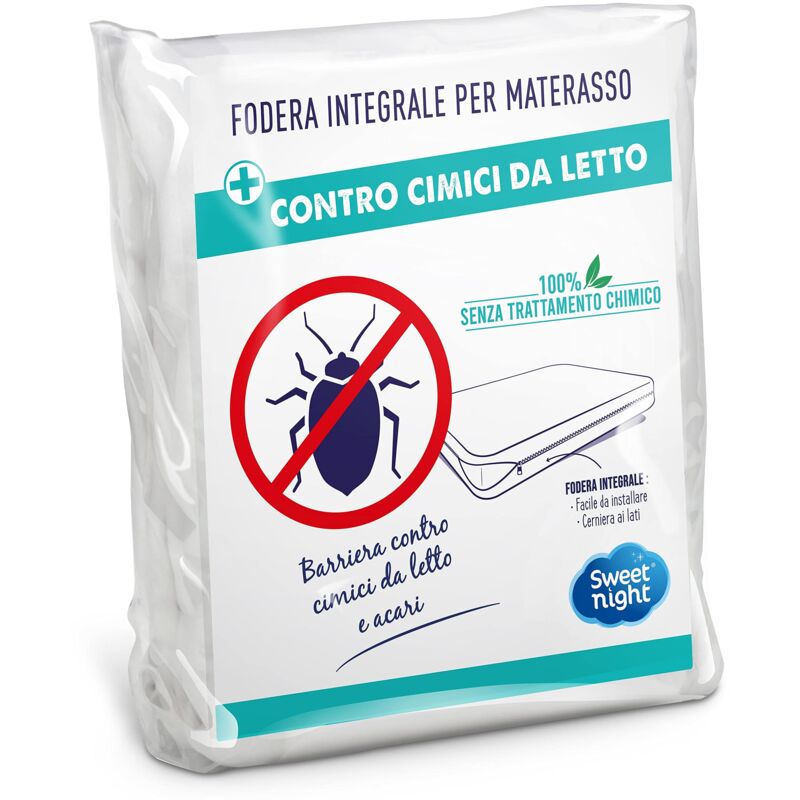 foto del prodotto sweet night fodera integrale per materasso una piazza e mezza 120x200 cm anti cimice e antiacaro silenzioso chiusura a cerniera senza trattamento