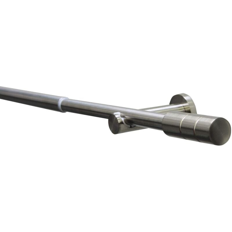 foto del prodotto gardinia bastoni e binari per tende, effetto acciaio inox, 190 340 cm