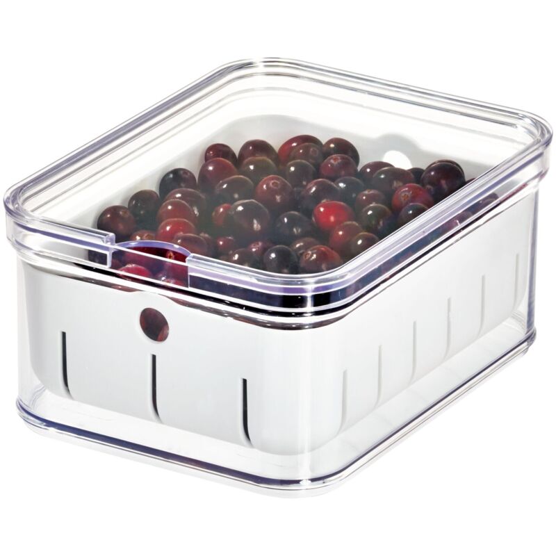 immagine 0 del prodotto idesign organizer cucina con rastrelliera per frutta, box frigo in plastica priva di bpa, contenitore verdura e alimenti, trasparente, 21.1 cm x