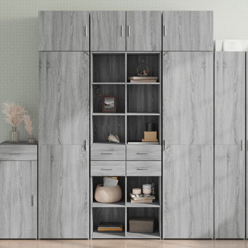 foto del prodotto vidaxl credenza grigio sonoma 70x42,5x185 cm in legno multistrato