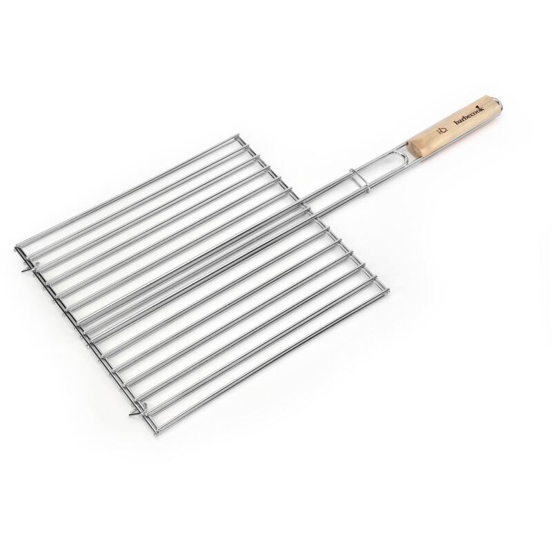 foto del prodotto doppia griglia rettangolare, griglia bbq, griglia bbq, accessorio per barbecue, 36x34cm barbecook