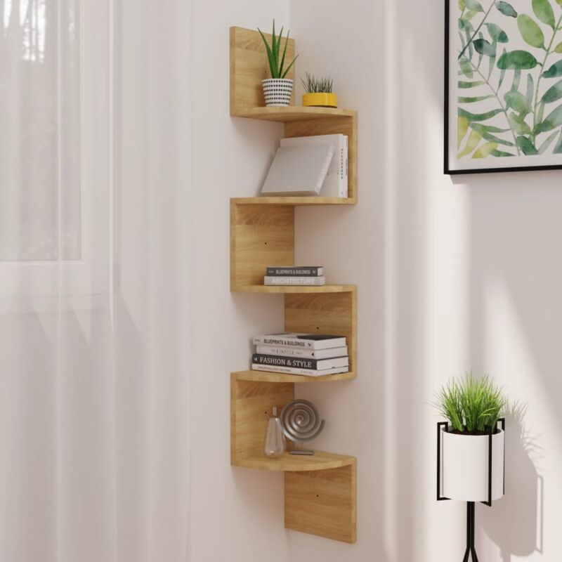 foto del prodotto furniture limited scaffale angolare a muro rovere sonoma