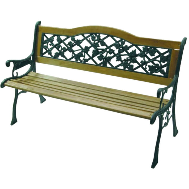 foto del prodotto panchina in ghisa legno flora da esterno 126x56xh76 cm kg.26