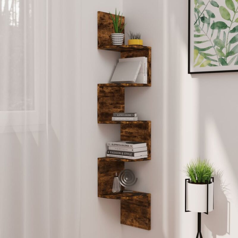 foto del prodotto furniture limited scaffale angolare a muro rovere fumo