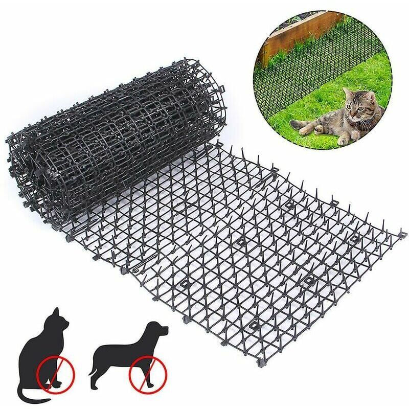 foto del prodotto tappetino anti gatto con filo spinato giardino anti cane gatto pet plastica anti puntura pet nero 200x28cm fonepro